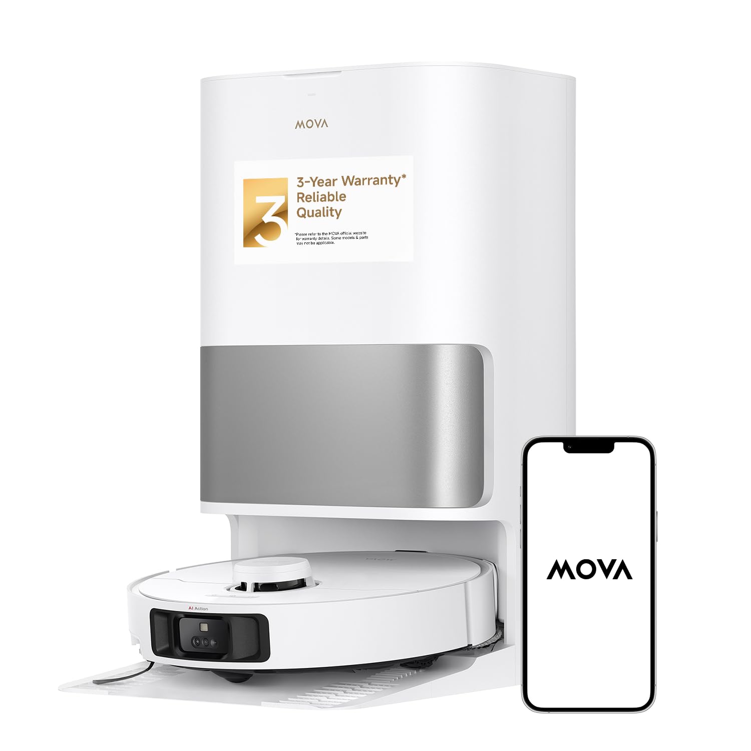 Mova P10 Pro Ultra Robot Vacuum and Mop 13,000Pa Suction, 140°F Hot Water Auto Mop Washing & Drying, Dual Spinning Extenable Mop,10.5mm Lifting for Carpet, 360°Obstacle...