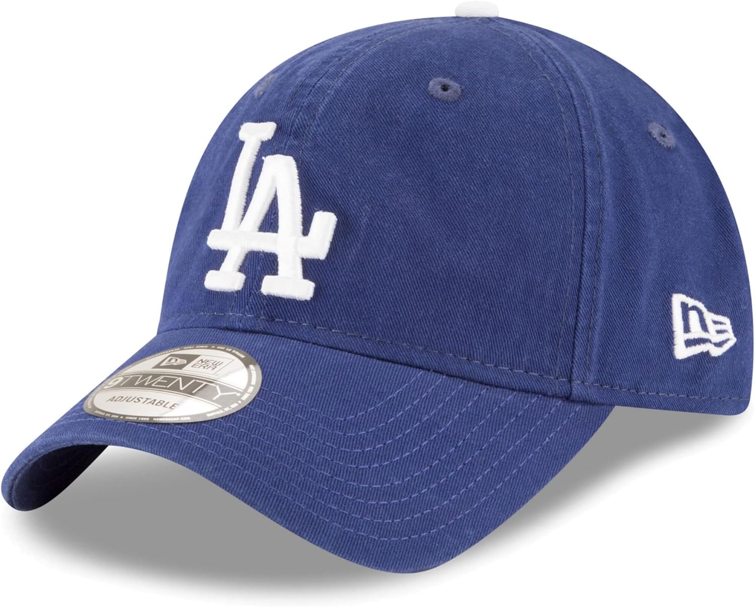 New Era Unisex-Adult MLB Core Classic 9TWENTY Team Color Home Adjustable Hat Cap One Size Fits All - Los Angeles Dodgers Blue