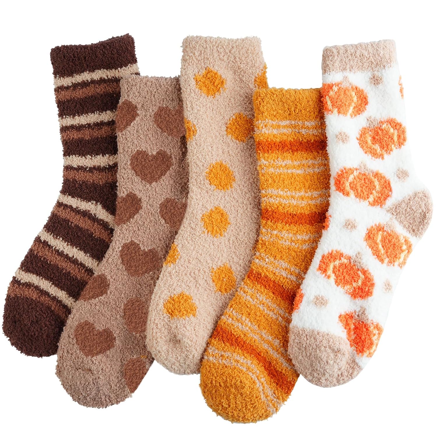 Plush Fuzzy Socks for Women Fluffy Cozy Slipper Socks Fall Thanksgiving Birthday Gifts for Her