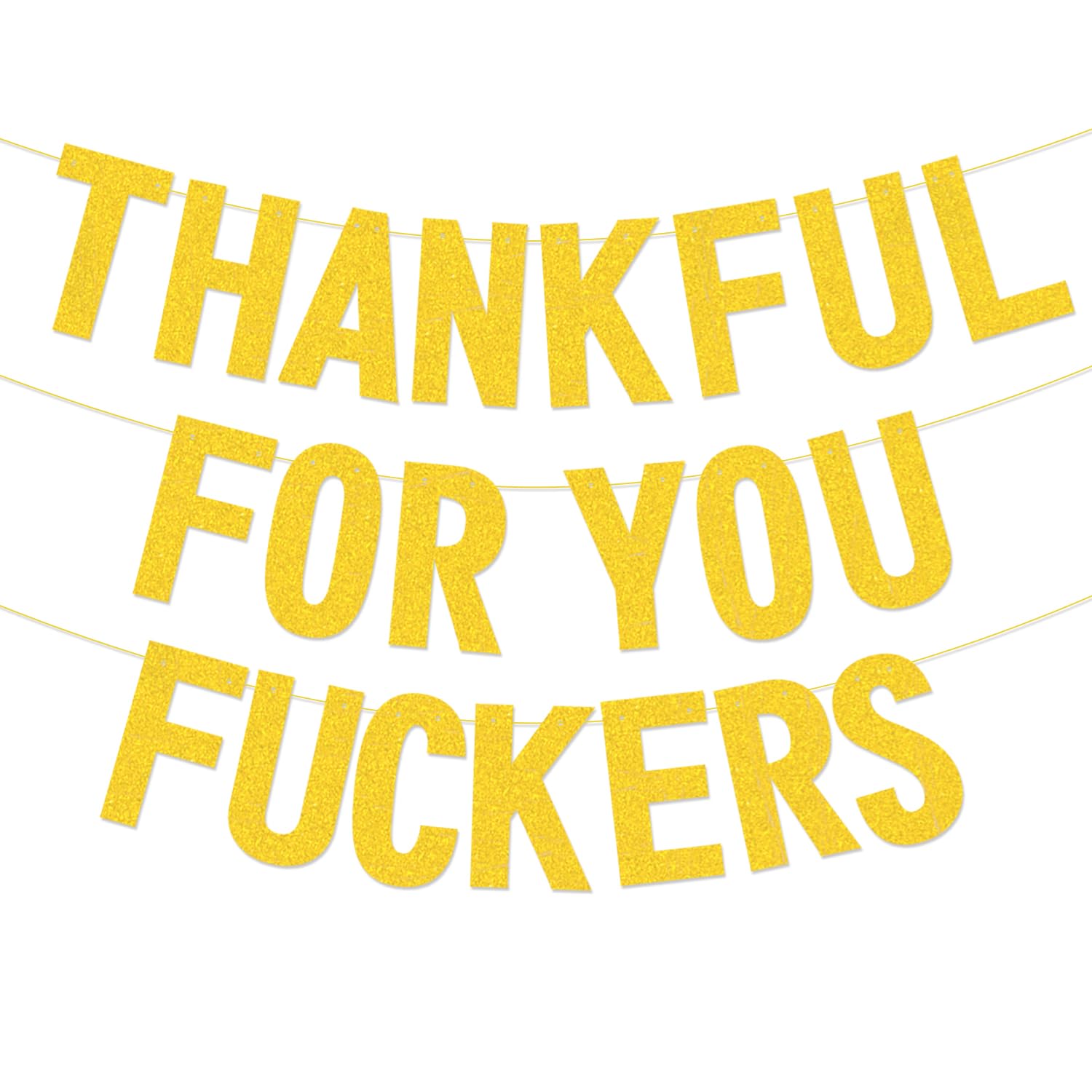 Thanksgiving Decorations, Friendsgiving Decorations, Friendsgiving Banner, Thanksgiving Banner for Mantel Font Porch, Glitter Thankful for You Fall Decorations for Home Office...