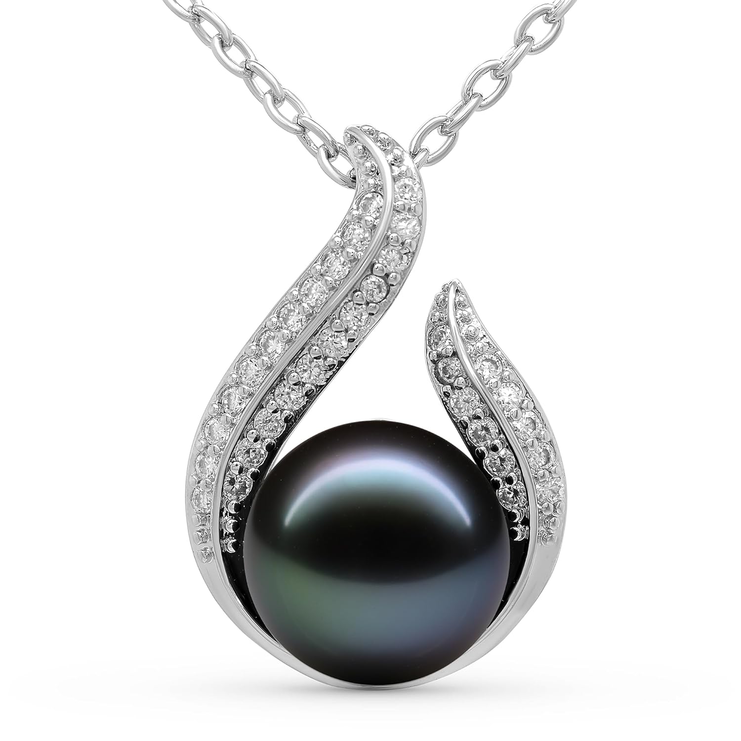TRYNDI Real Tahitian Black Pearl Necklace Gifts for Women - Larger 11-12mm Luxury Pearl, Gifts For Wife Christmas - Valentines Soulmate Necklace For Women