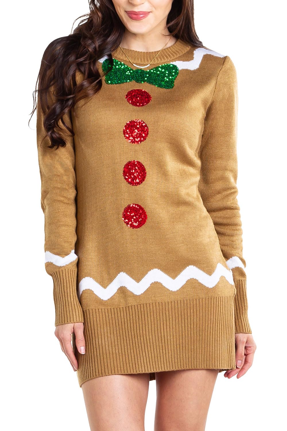 Women's Sequin Snowfall Sweater Dress