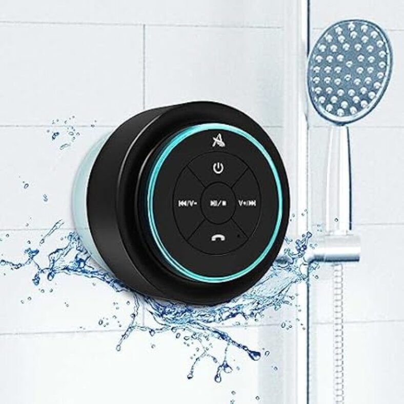 XLeader, Upgraded, Pro Shower Speaker, Certified IPX7 Waterproof Bluetooth Speaker with Suction Cup, Hook Clip, Built-in Mic, Crystal Sound&Rich Bass, up to 12H Playtime, Ideal...