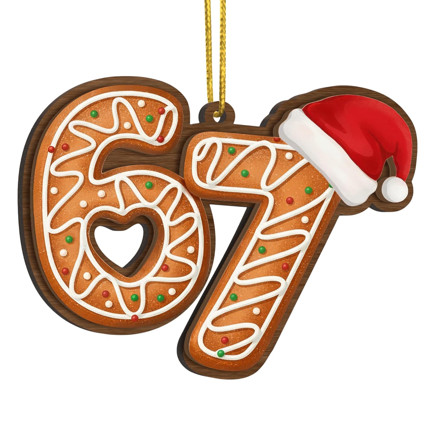 67 Meme Funny Christmas Ornaments 2025, 6 7 Ornament, Gingerbread Ornaments for Christmas Tree, Funny Ornament for Exchange, Stocking Stuffers, Gag Gifts, 67 Gifts for Kids,...
