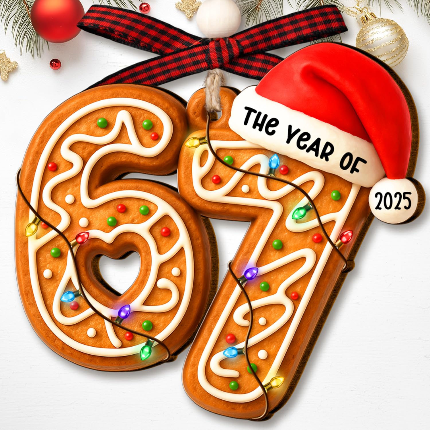 67 Ornament - Gingerbread 6 7 Christmas Ornament - Funny 67 Christmas Ornaments - 67 Meme Gag Gift For Kids, Girls - Trendy Stocking Stuffers For Teens - Acrylic 6 7 Trending...