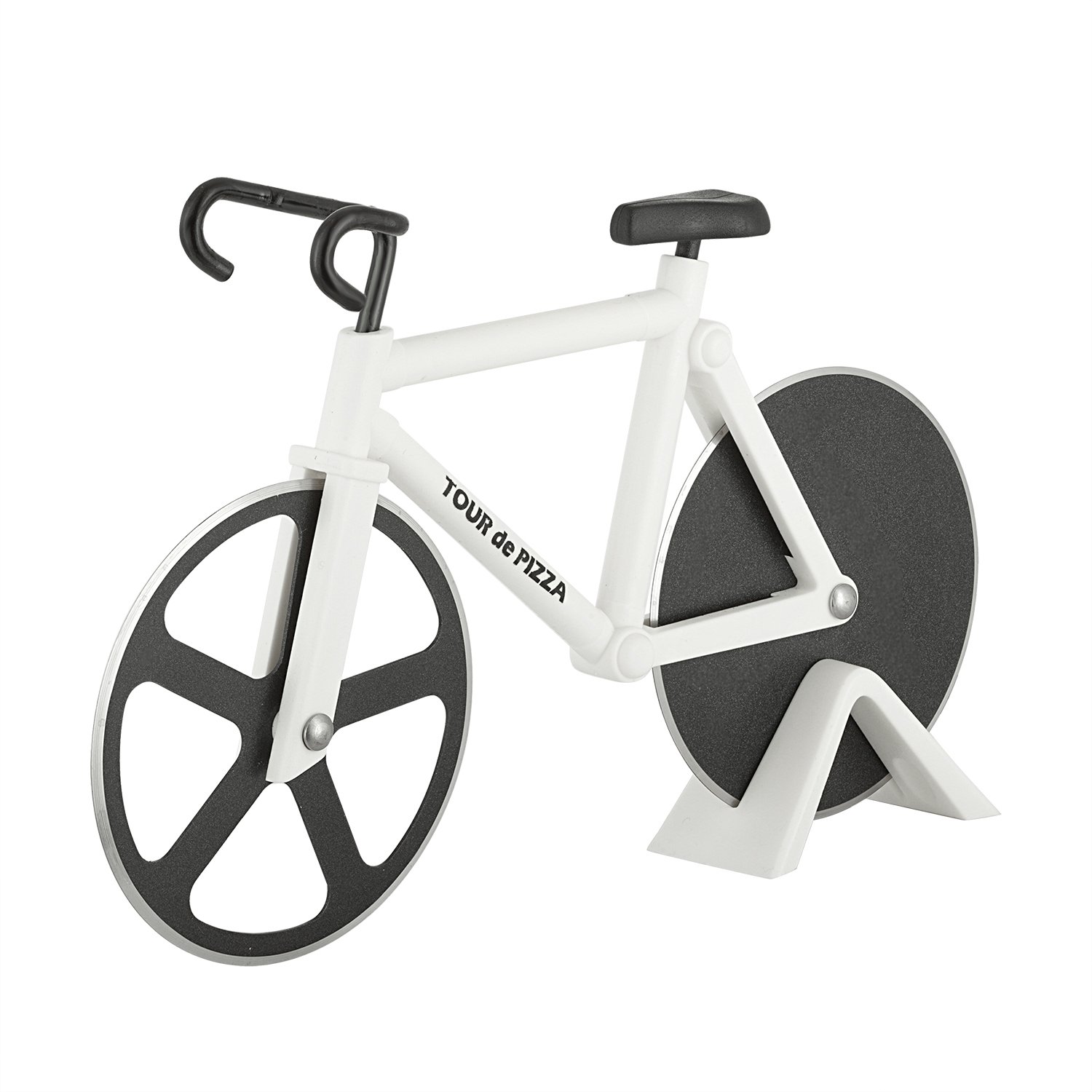 Bicycle Pizza Cutter - TOUR de PIZZA Cutter with Display Stand - White Elephant Gifts, Kitchen Gagdets, Funny Gift Ideas