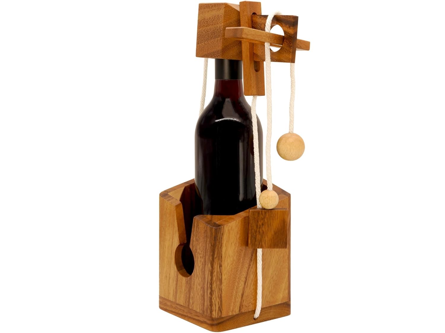 BSIRI Bottle Puzzle - Challenging 3D Wooden Bottle Holder and Bottle Lock Puzzle Games for Adults. Functional Bottle Storage, Ideal Bottle Lover Gifts, Fun Gifts, Game Night and...