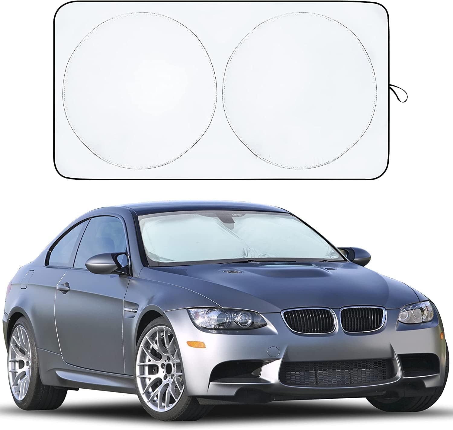 EcoNour Car Windshield Sunshade | Blocks 99% Heat & Keeps Interior Cool | Universal Fits Cars, SUVs, Trucks | Automotive Sun Screen, Visor & Car Accessories for Summer | Medium...