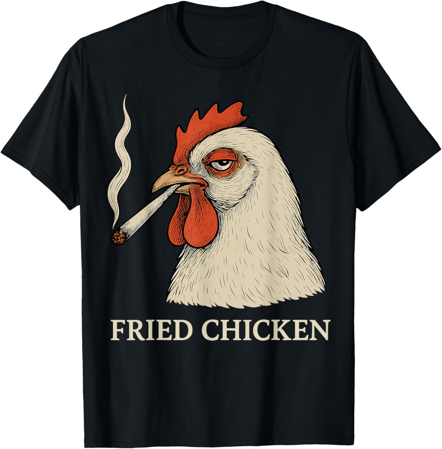 Fried Chicken Smoking Joint Funny Weed Lover Cannabis 420 T-Shirt