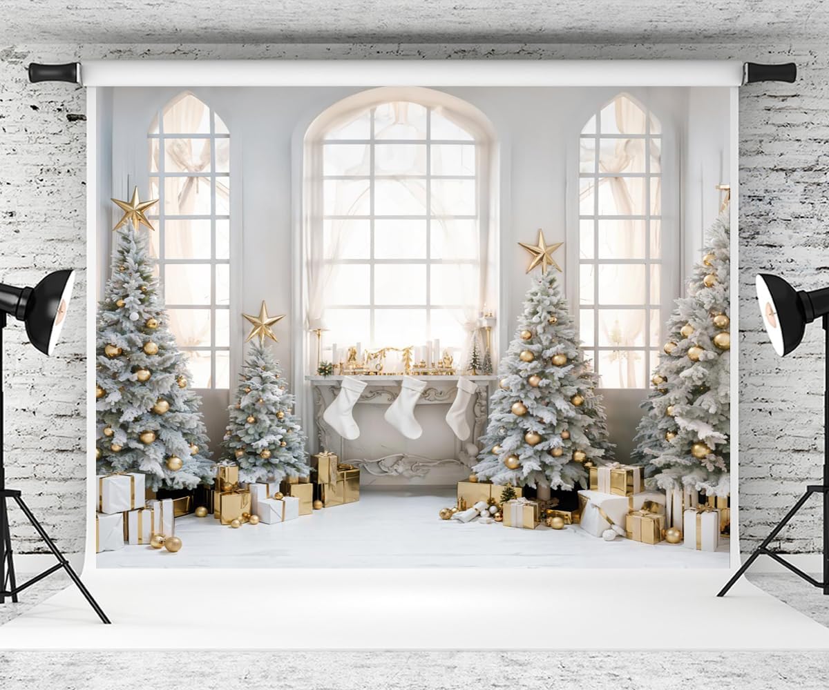 Kate 10×10ft Winter Christmas Background Photography Christmas Tree Gifts Bright Window Xmas Decoration Background Studio Prop Photography Video
