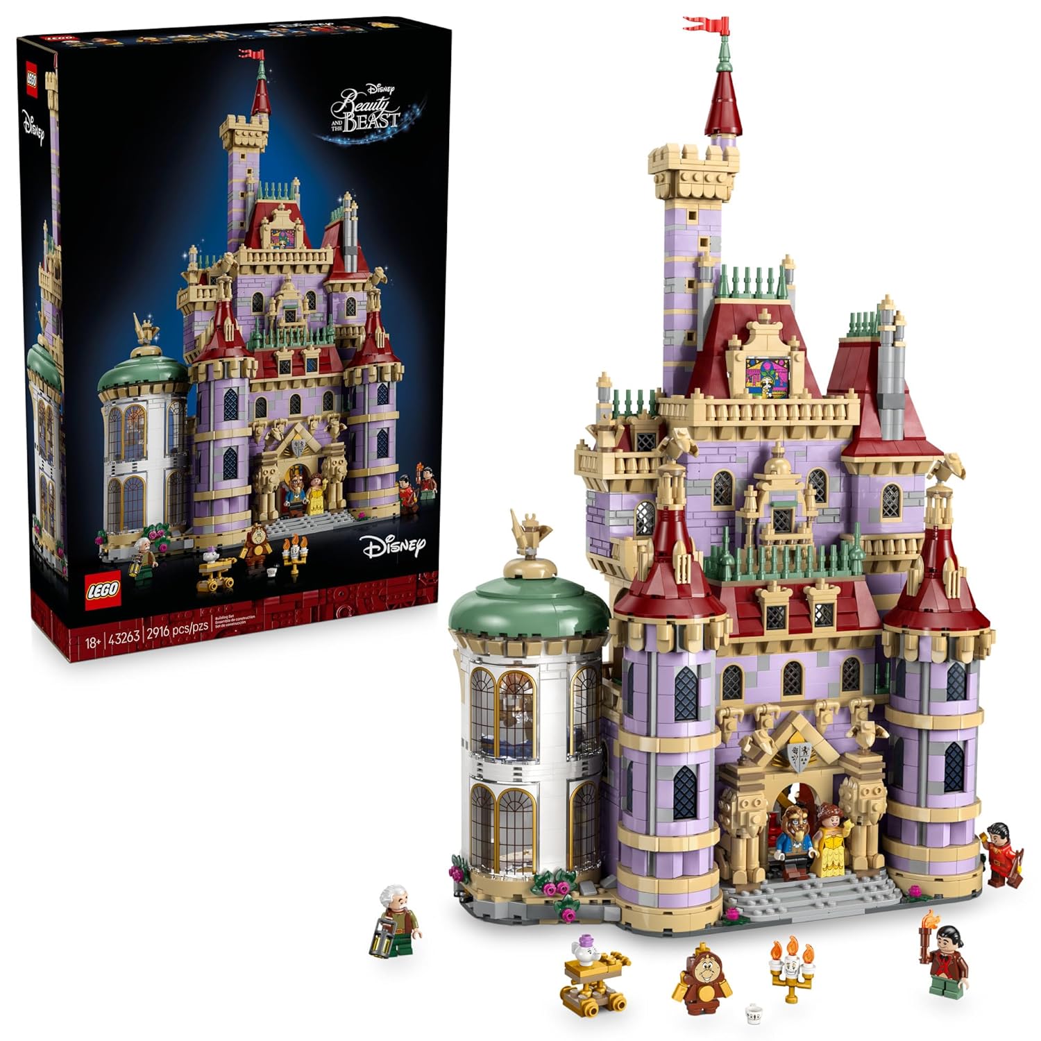 LEGO Disney Princess Beauty and The Beast Castle Building Set - Room Decor for Women & Men, Ages 18+ - Model Building Kit for Adults - Book Shelf Display - Gift for Christmas -...