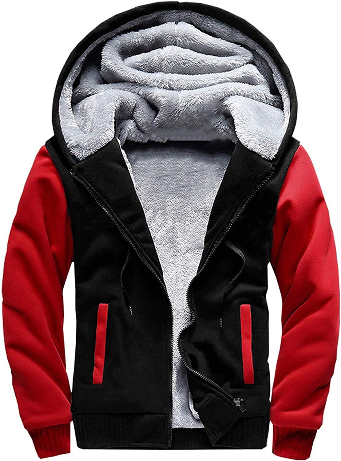 MACHLAB Men's Pullover Winter Workout Fleece Hoodie Jackets Full Zip Wool Warm Thick Coats