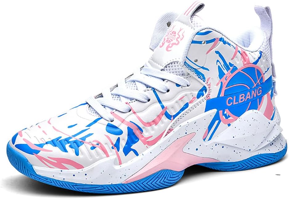 MAUGELY Men's Women's Breathable Basketball Shoes Students Sports Causal Outdoor Non-Slip Sneakers for Couple