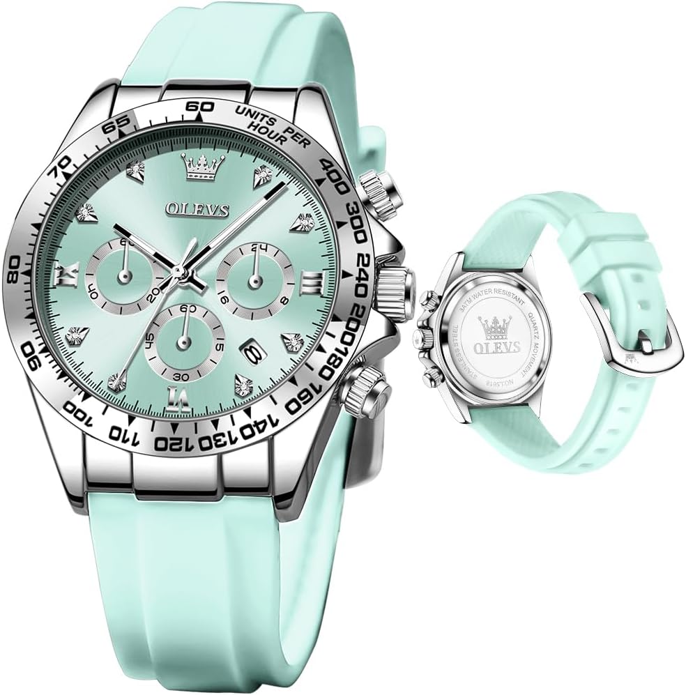 OLEVS Luxury Diamond Small Female Watches - Stainless Steel Bracelet, Waterproof Business Dress Analog Luminous Date Ladies Watches