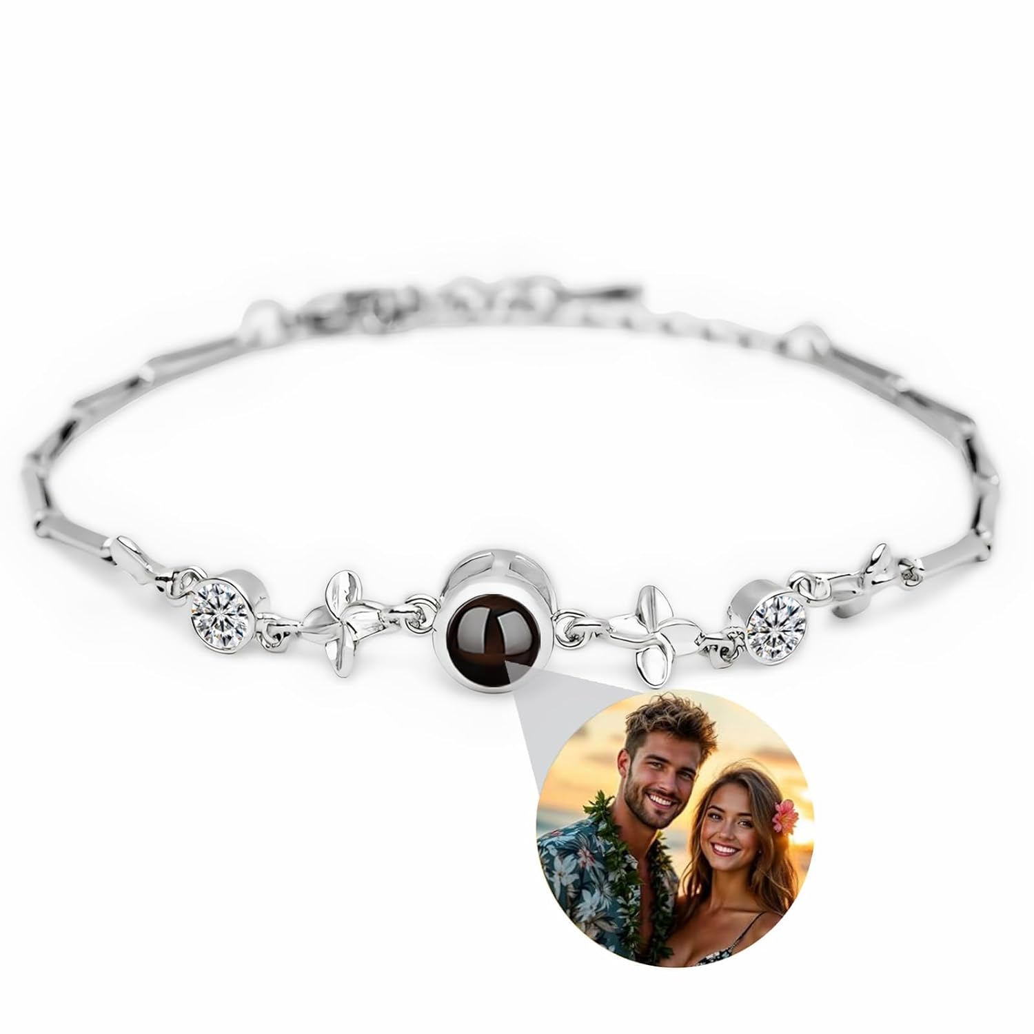 Personalized Photo Projection Bracelet, Custom Memorial Gift for Women, Men, Couples, Family, Dogs, Unique Keepsake for Mother's Day, Birthday, Christmas