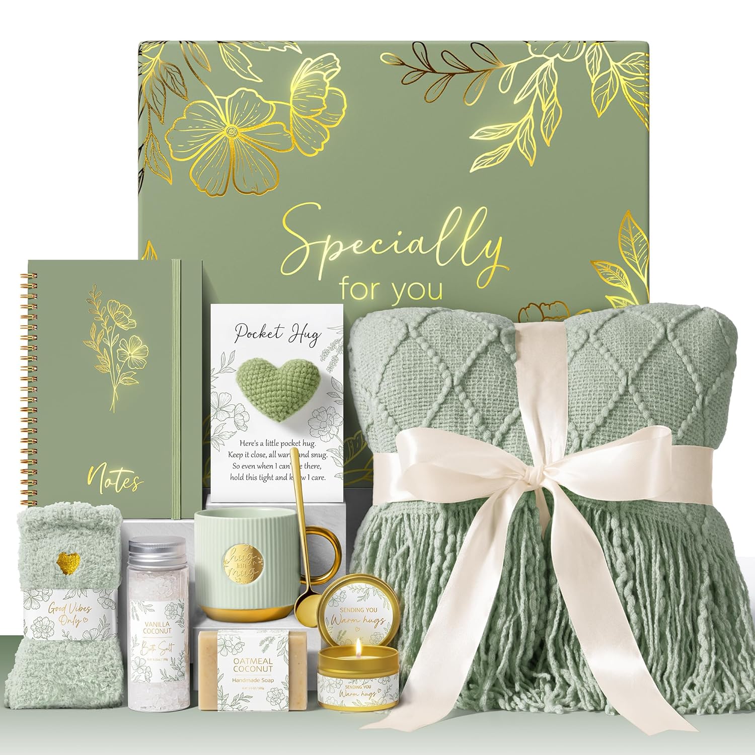Self Care Gifts for Women Get Well Soon Gift Baskets, Unique Christmas Birthday Gifts for Women Spa Care Package, Sympathy Inspirational Thinking of You Gift Set for Mom Sister...