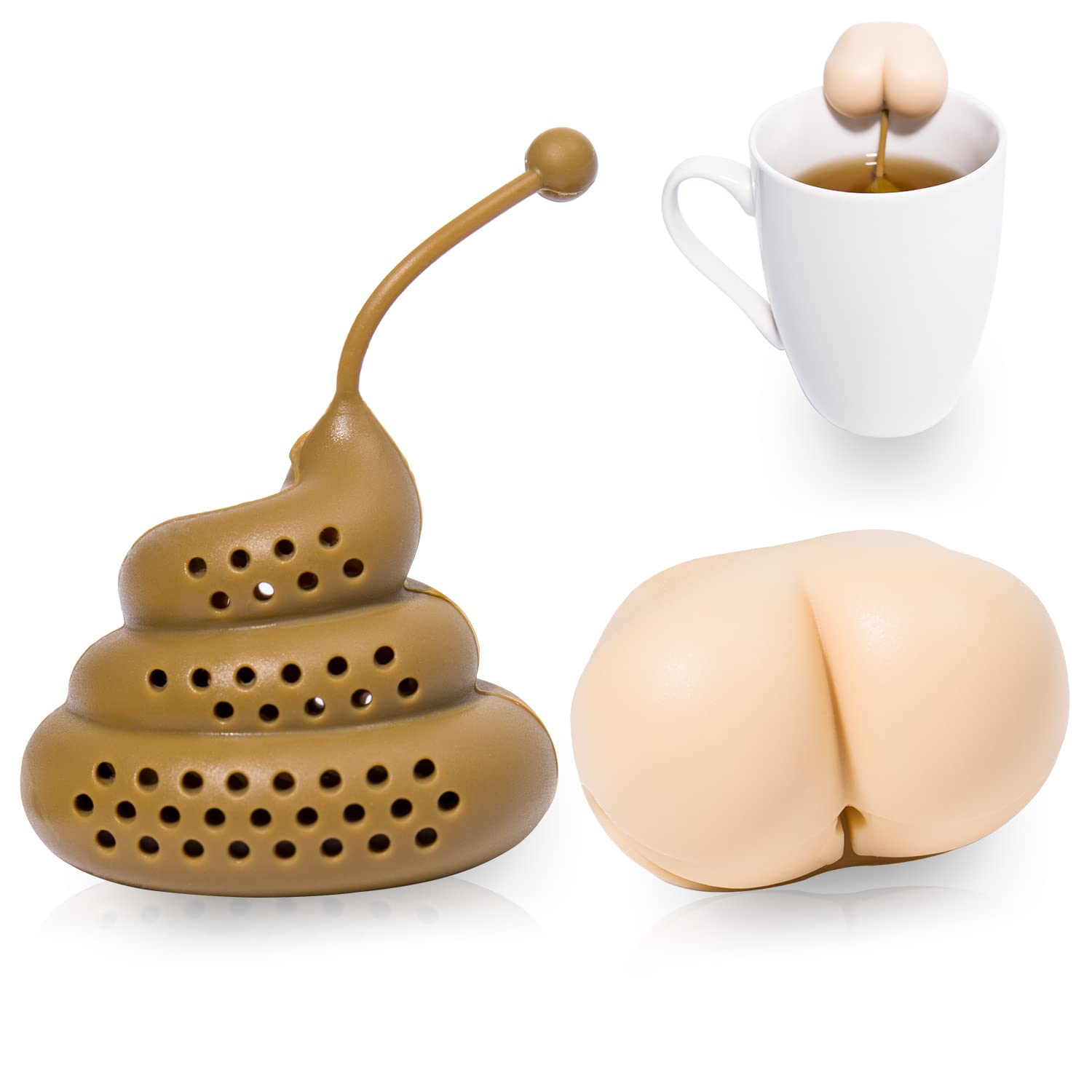 White Elephant Gifts, Funny Gag Gifts Tea Infuser Tea Gifts for Tea Lovers, Silicone Tea Infusers for Loose Tea for Christmas Father's Day, Tea Filters