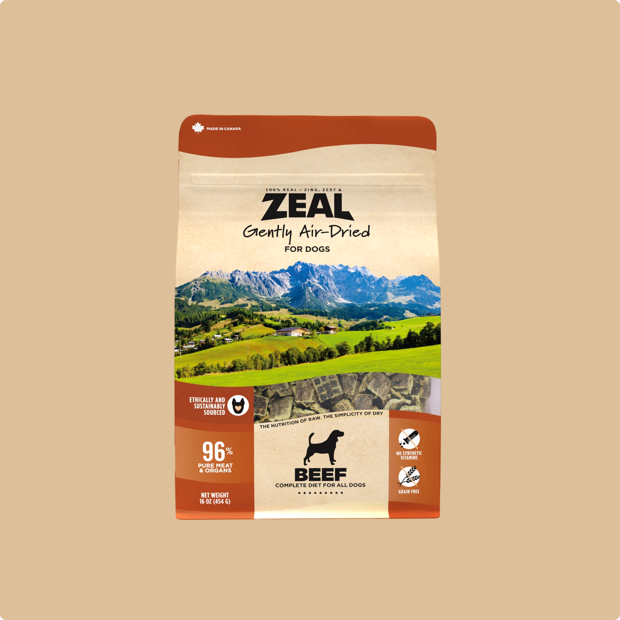 ZEAL Beef Air-Dried Dog Food | 96% Beef & Organs | Grain-Free
