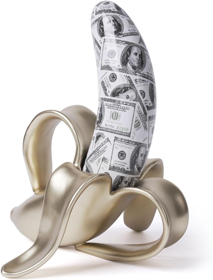 Abstract Sculpture Decor Modern Arts Banana Figurine Table Centerpiece Statue Polyresin 13.4 inch