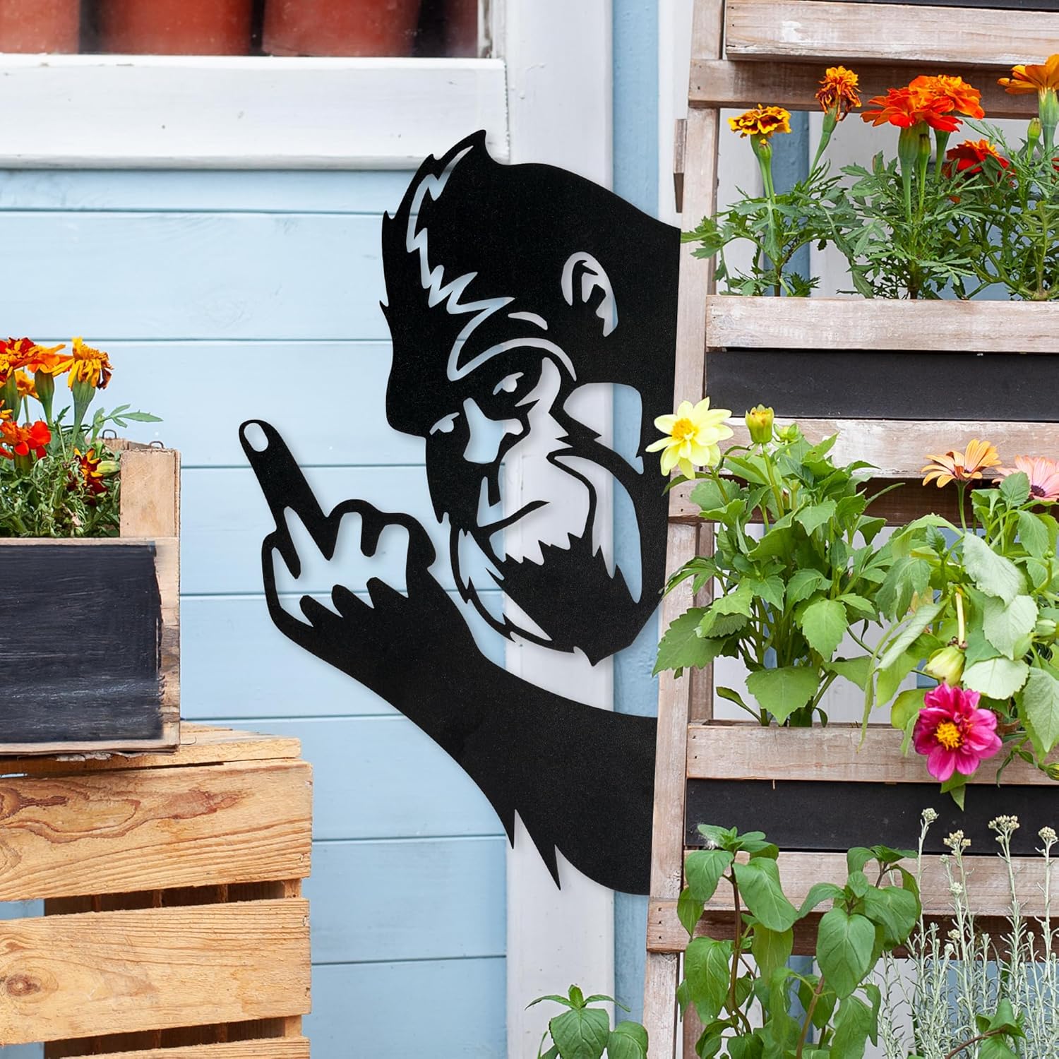 Big Foot Metal Garden Stakes - Funny Sasquatch Silhouette Statues for Outdoor Yard Patio Decoration, Artistic Funny Sculpture Sculpture Garden Stake Set for Housewarming Gift...