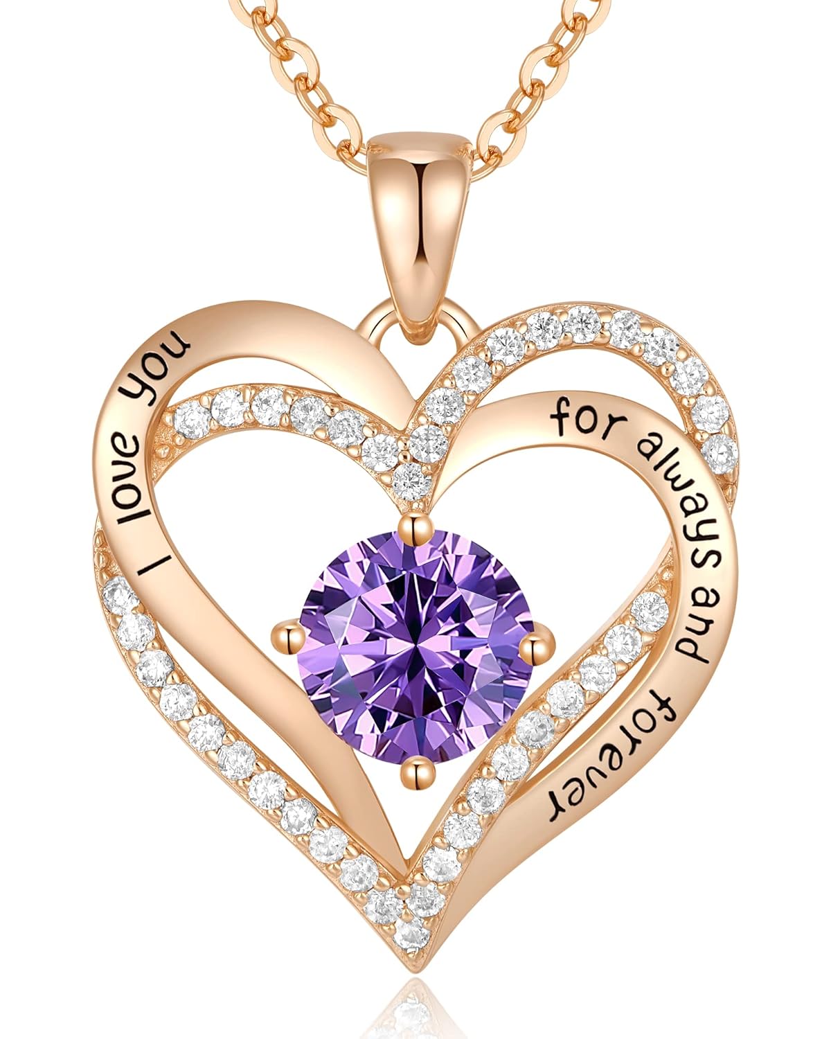 CDE Valentine's Day Gift Forever Love Heart Necklaces for Women, Wedding Anniversary, Birthday Mothers Christmas Day Gifts for Mom, Mother, Wife, S925 Silver Jewelry with...