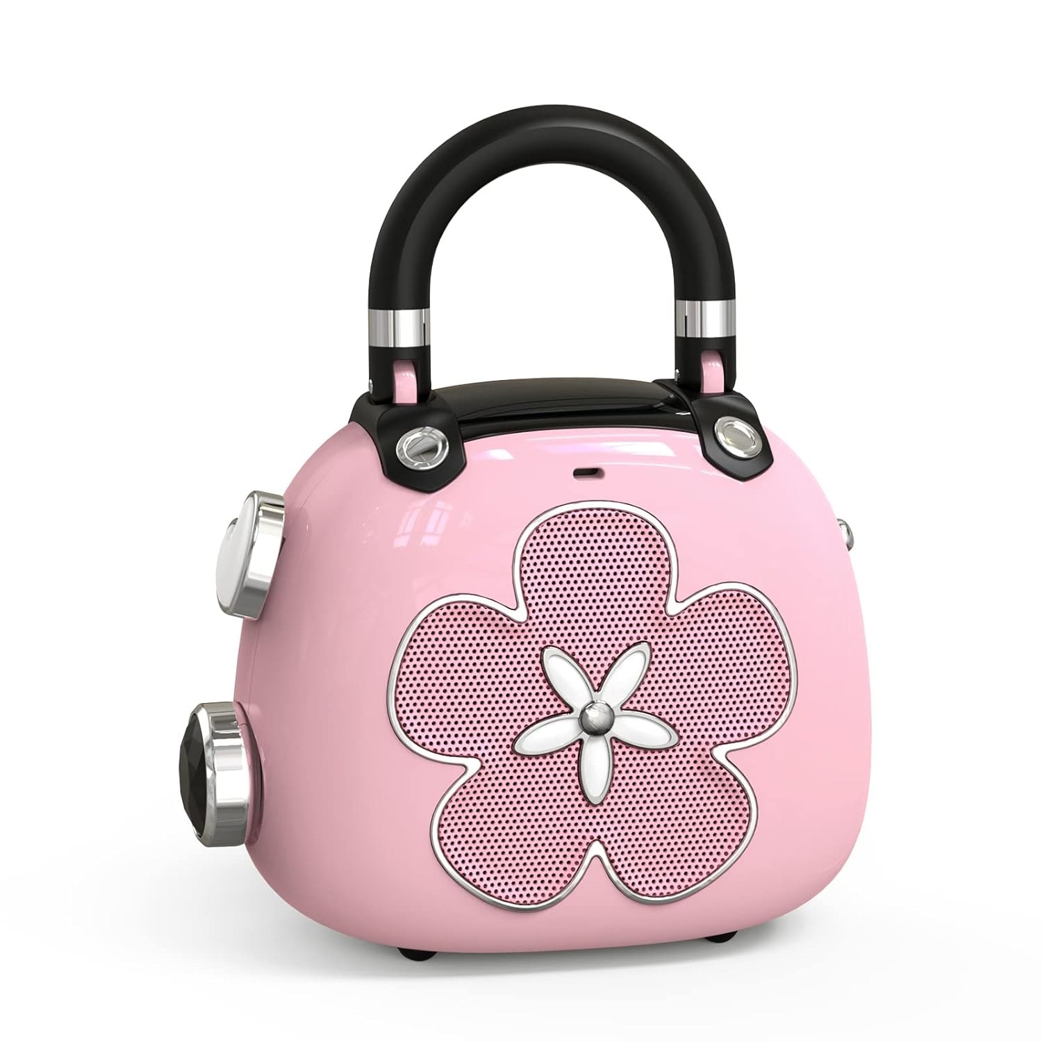 DOSS Candy 2-in-1 Mini Bluetooth Speaker & Cute Bag Charm with Loud Sound, Ideal Stocking Stuffer for Women, Girlfriend, Wife, BFF, Teen Girls, White Elephant Gift-Pink