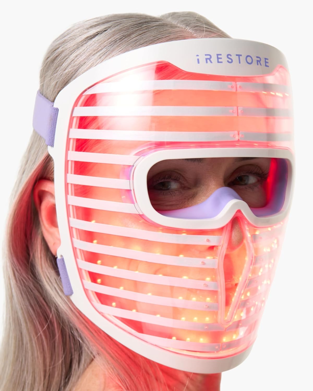 iRestore LED Face Mask for Youthful Skin, Red Light Therapy for Face, Red, Blue & Infrared Therapy for Wrinkles, Fine Lines, Dark Spots with 360 LEDs, Skincare Device for Women...