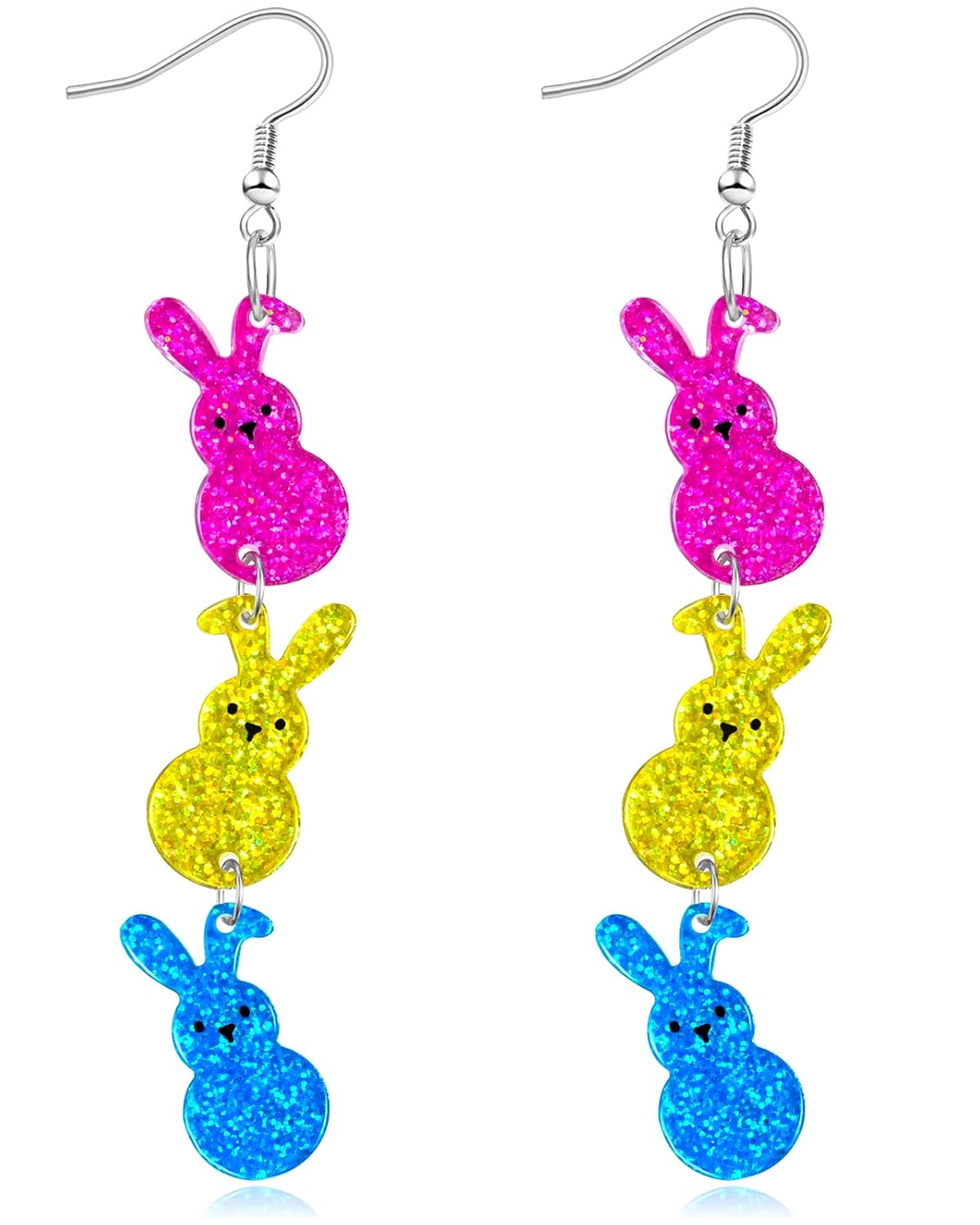 Ronglry Acrylic Heart Earrings Cute Valentines Earrings for Women Double Heart Dangle Earring Valentines Outfits Accessories Gifts Red Earring for Valentine’s day Jewelry Gifts