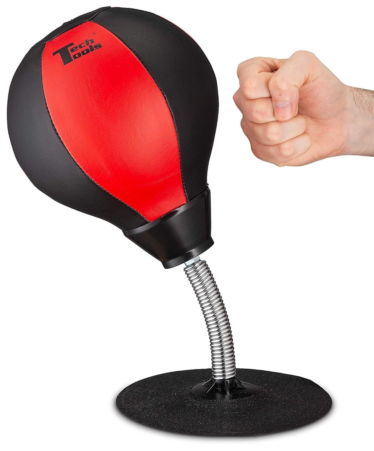 Tech Tools Stress Buster Desktop Punching Bag - Suctions to Your Desk, White Elephant Gifts for Coworker Men and Women, Heavy Duty Stress Relief Ball, Gag Gifts Funny Desk...