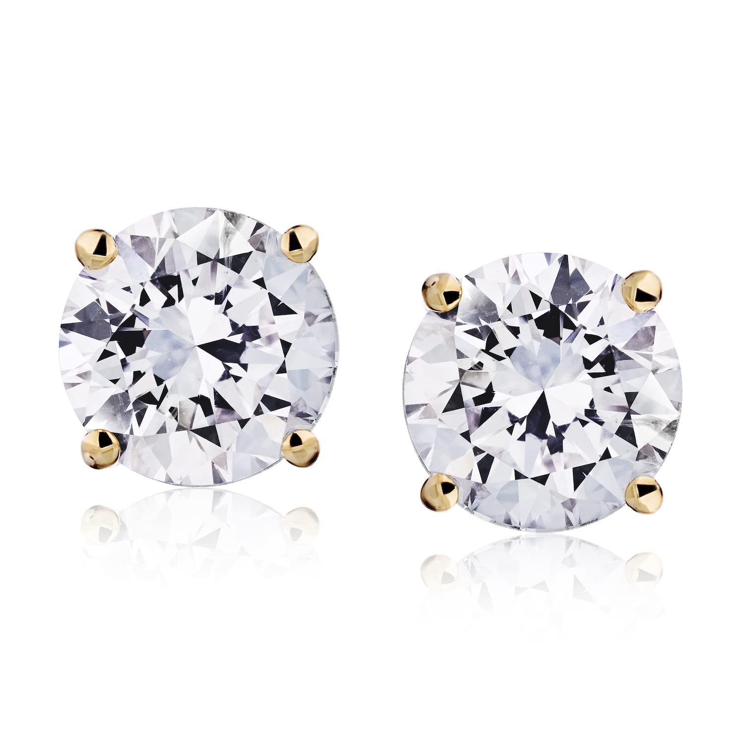 The Diamond Channel CERTIFIED 1 to 6 Carat LAB GROWN Solitaire Diamond Stud Earrings Round Cut 4 Prong Screw Back (F-G Color, VS1-VS2 Eye Clean Clarity)