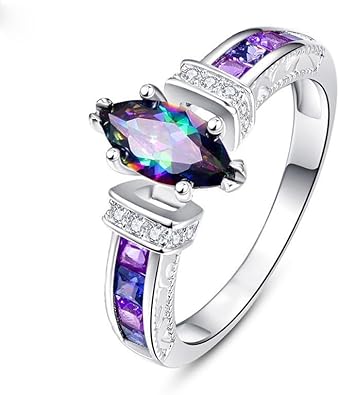 1pc Colorful Oval Zircon Ring Unique Design for Women Perfect for Dating Parties Personalized Gifts Elegant Jewelry