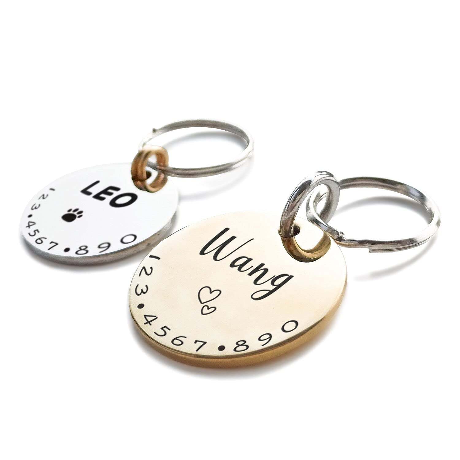 Cats Dogs ID Tags Personalized Lovely Symbols Pets Collar Name Accessories Simple Custom Engraved Products for Extra Small Four Legged Child Necklace Chain Anti-Lost Shiny...