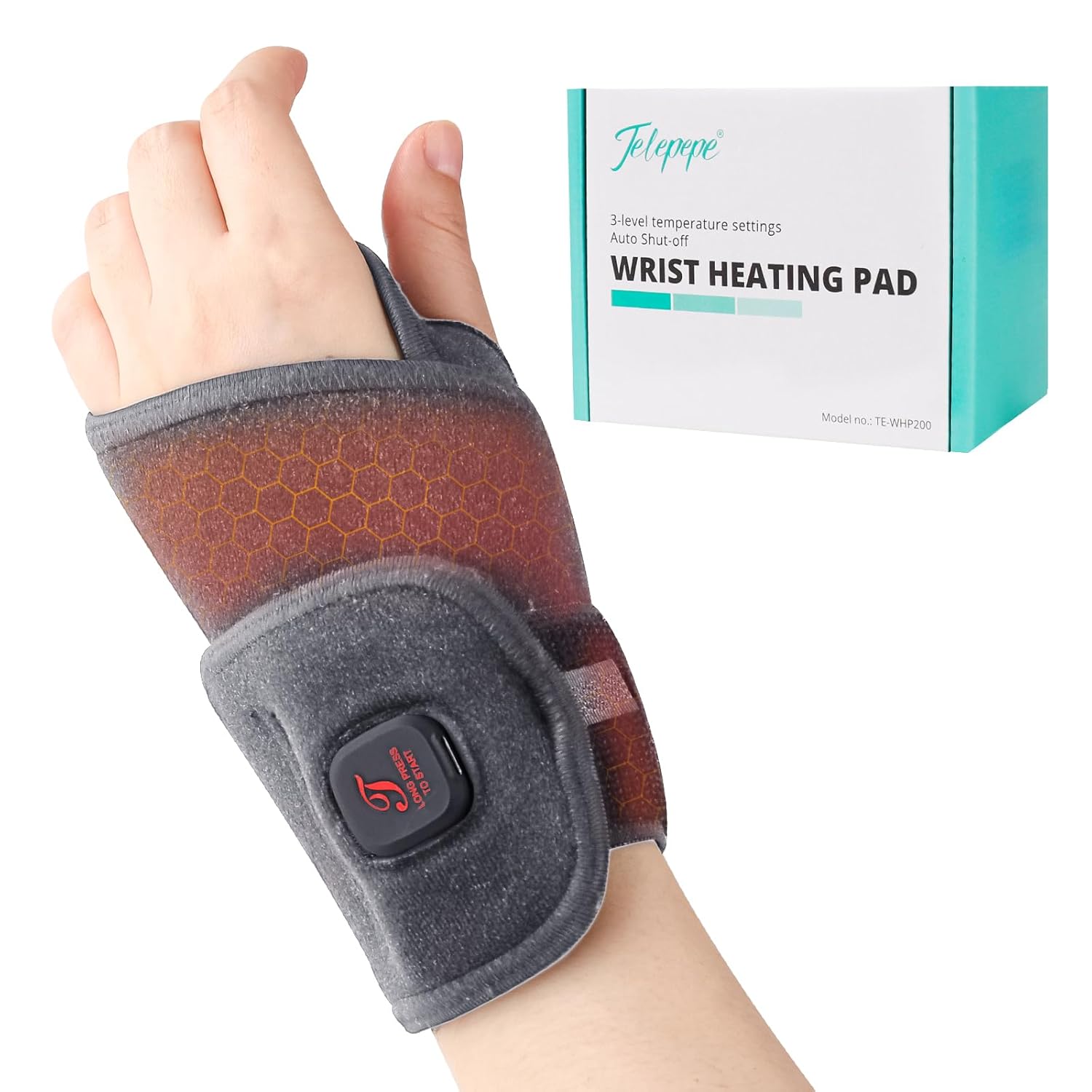 Heated Wrist Wrap Cordless, Wrist Heating Pad for Pain Relief, 3000mAh Rechargeable Wrist Warmers for Men Women, 3 Heat Levels Carpal Tunnel Wrist Brace with 30 Mins Auto-off...